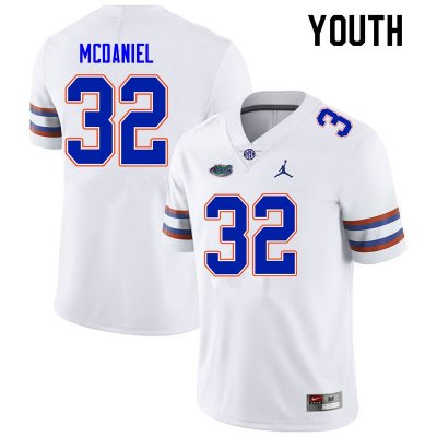 Youth Florida Gators #32 Mordecai McDaniel NCAA Nike White Authentic Stitched College Football Jersey OKP5662ZU